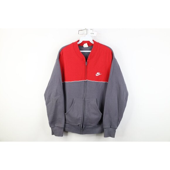 Vtg 90s Nike Mens L Travis Scott Mini Swoosh Color Block Sweatshirt Jacket USA